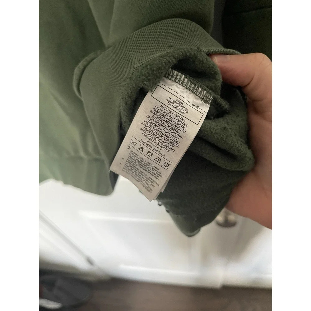 adidas Stadium Fleece Badge of Sport Men's 2XL Army Green Pullover Sweatshirt